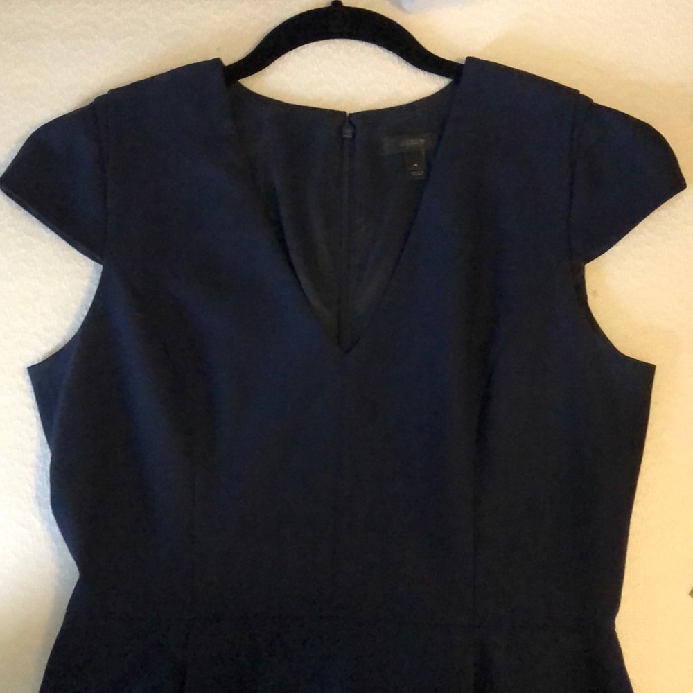 Cap-sleeve dress in Italian wool crepe